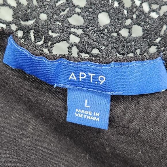 Apt 9 Black Layered Short Sleeve Top - Women's Size Large - Picture 3 of 4